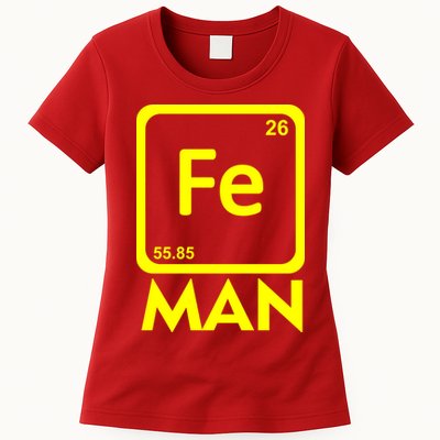 Iron Science Funny Chemistry Fe Periodic Table  Womens T-Shirt