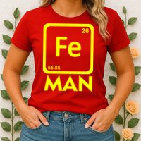 Iron Science Funny Chemistry Fe Periodic Table  Womens T-Shirt