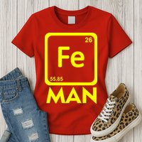 Iron Science Funny Chemistry Fe Periodic Table  Womens T-Shirt