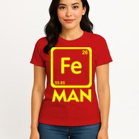 Iron Science Funny Chemistry Fe Periodic Table  Womens T-Shirt