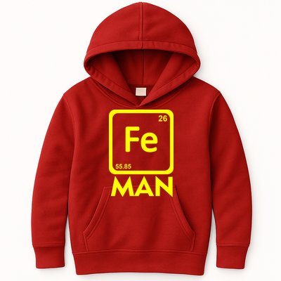 Iron Science Funny Chemistry Fe Periodic Table  Kids Hoodie