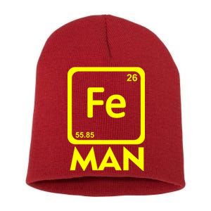 Iron Science Funny Chemistry Fe Periodic Table  Short Acrylic Beanie