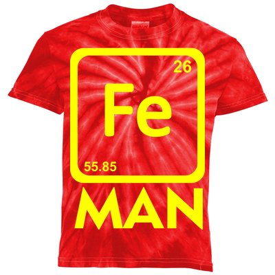 Iron Science Funny Chemistry Fe Periodic Table  Kids Tie-Dye T-Shirt