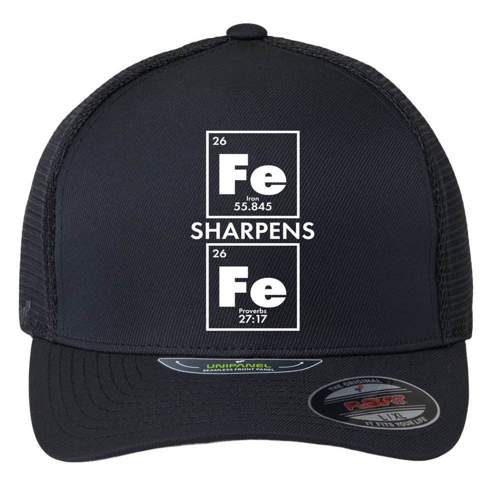 IRON Sharpens IRON Proverbs 27:17 Flexfit Unipanel Trucker Cap