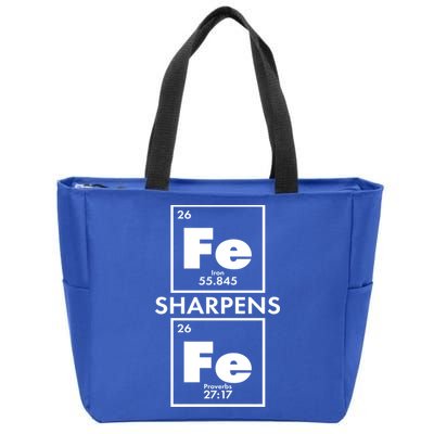 IRON Sharpens IRON Proverbs 27:17 Zip Tote Bag