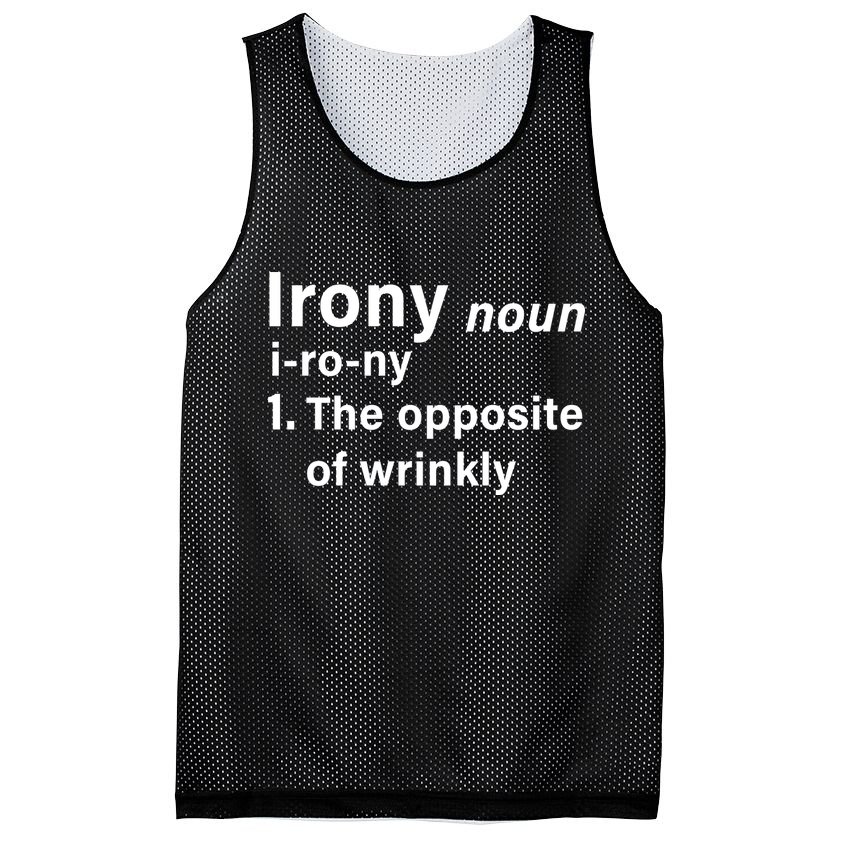 Irony Definition The Opposite Of Wrinkly Mesh Reversible Basketball Jersey Tank