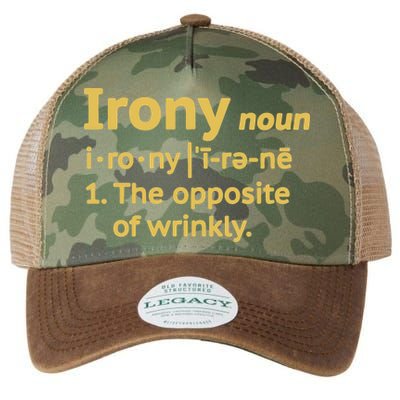 Irony Funny Definition Opposite Of Wrinkly  Legacy Tie Dye Trucker Hat