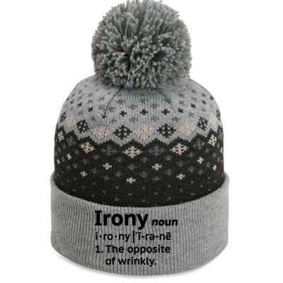 Irony Funny Definition Opposite Of Wrinkly  The Baniff Cuffed Pom Beanie