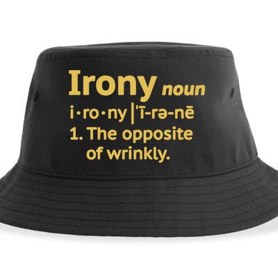 Irony Funny Definition Opposite Of Wrinkly  Sustainable Bucket Hat