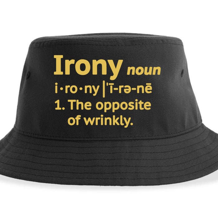 Irony Funny Definition Opposite Of Wrinkly  Sustainable Bucket Hat
