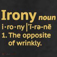 Irony Funny Definition Opposite Of Wrinkly  25L Jumbo Tote