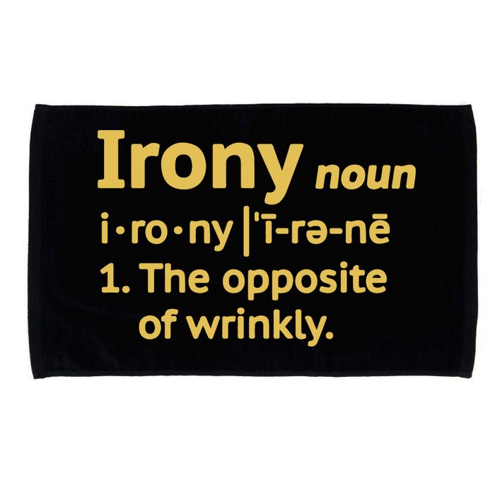 Irony Funny Definition Opposite Of Wrinkly  Microfiber Hand Towel