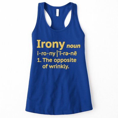 Irony Funny Definition Opposite Of Wrinkly  Womens Tank Top