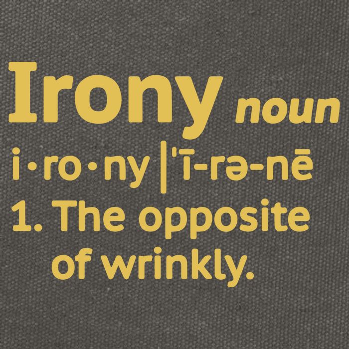 Irony Funny Definition Opposite Of Wrinkly  Cotton Canvas Backpack