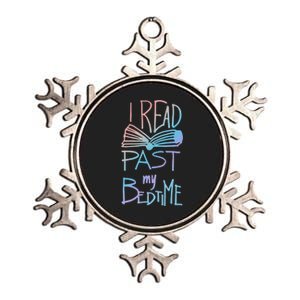 I Read Past My Bedtime Book Lover Reader Reading Quote Metallic Star Ornament