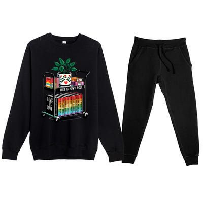 I Roll Pride Lgbtqia Library Premium Crewneck Sweatsuit Set