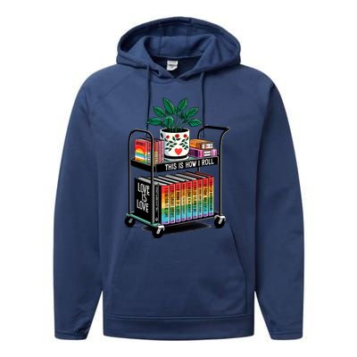 I Roll Pride Lgbtqia Library Performance Fleece Hoodie