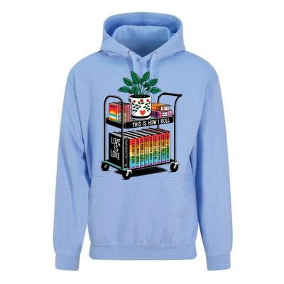 I Roll Pride Lgbtqia Library Unisex Surf Hoodie