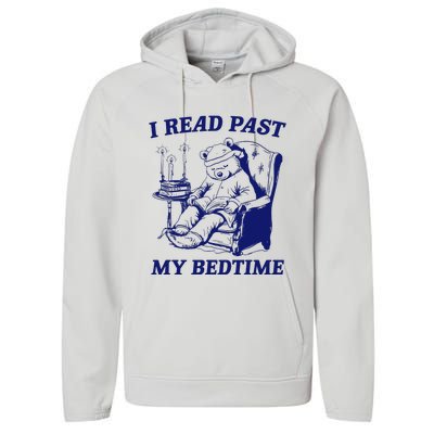 I Read Past My Bedtime Retro Performance Fleece Hoodie