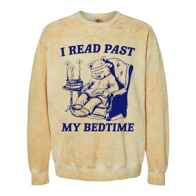 I Read Past My Bedtime Retro Colorblast Crewneck Sweatshirt