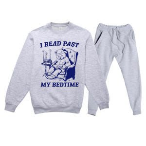 I Read Past My Bedtime Retro Premium Crewneck Sweatsuit Set