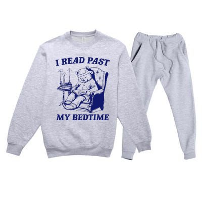 I Read Past My Bedtime Retro Premium Crewneck Sweatsuit Set