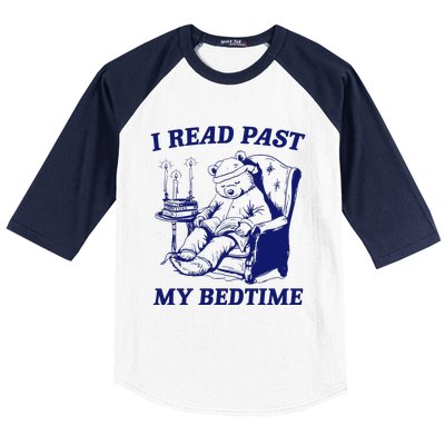 I Read Past My Bedtime Retro Baseball Sleeve Shirt