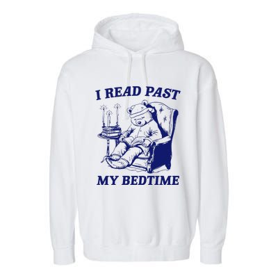 I Read Past My Bedtime Retro Garment-Dyed Fleece Hoodie