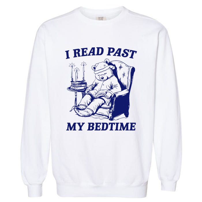 I Read Past My Bedtime Retro Garment-Dyed Sweatshirt