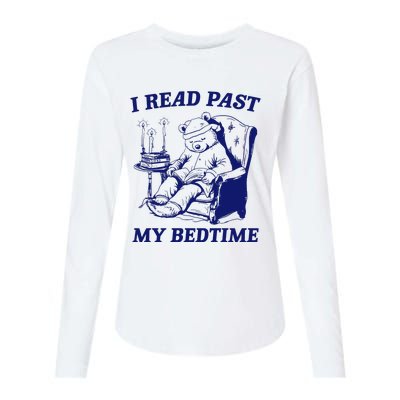 I Read Past My Bedtime Retro Womens Cotton Relaxed Long Sleeve T-Shirt