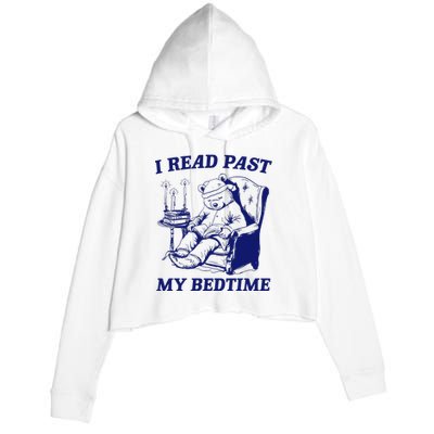 I Read Past My Bedtime Retro Crop Fleece Hoodie