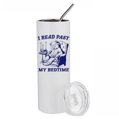 I Read Past My Bedtime Retro Stainless Steel Tumbler