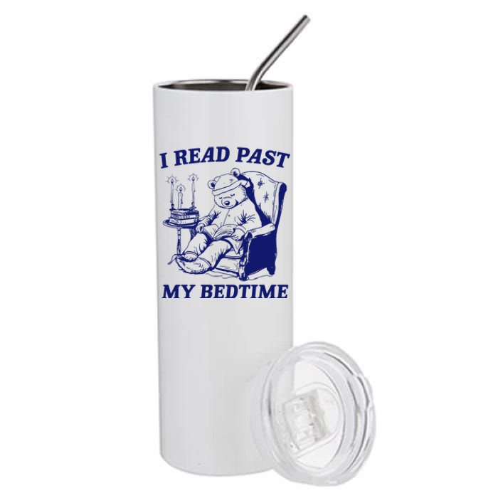 I Read Past My Bedtime Retro Stainless Steel Tumbler