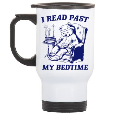 I Read Past My Bedtime Retro Stainless Steel Travel Mug