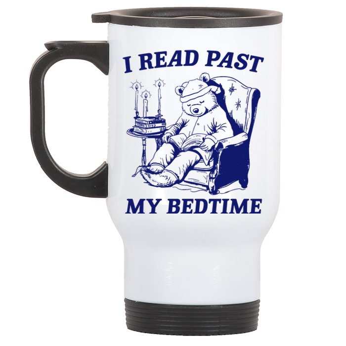 I Read Past My Bedtime Retro Stainless Steel Travel Mug