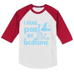 I Read Past My Bedtime Reading Book Lover Funny Bookworm Cute Gift Kids Colorblock Raglan Jersey