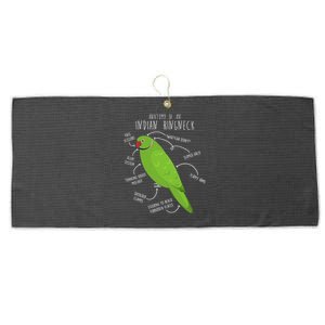 Indian Ringneck Parrot Anatomy Funny Cute Pet Green Bird Mom Large Microfiber Waffle Golf Towel