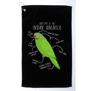 Indian Ringneck Parrot Anatomy Funny Cute Pet Green Bird Mom Platinum Collection Golf Towel