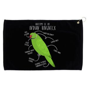 Indian Ringneck Parrot Anatomy Funny Cute Pet Green Bird Mom Grommeted Golf Towel