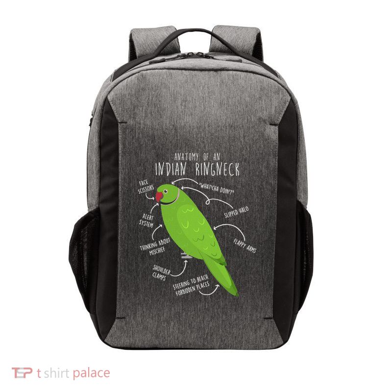 Indian Ringneck Parrot Anatomy Funny Cute Pet Green Bird Mom Vector Backpack
