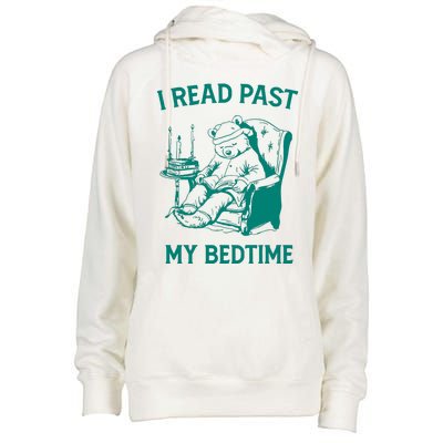 I Read Past My Bedtime Retro Womens Funnel Neck Pullover Hood