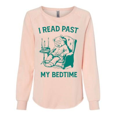 I Read Past My Bedtime Retro Womens California Wash Sweatshirt