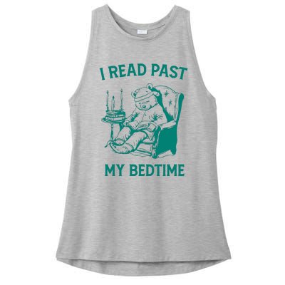 I Read Past My Bedtime Retro Ladies PosiCharge Tri-Blend Wicking Tank