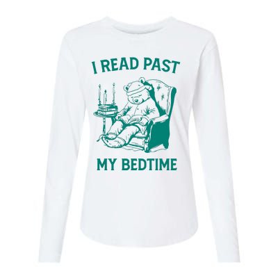 I Read Past My Bedtime Retro Womens Cotton Relaxed Long Sleeve T-Shirt