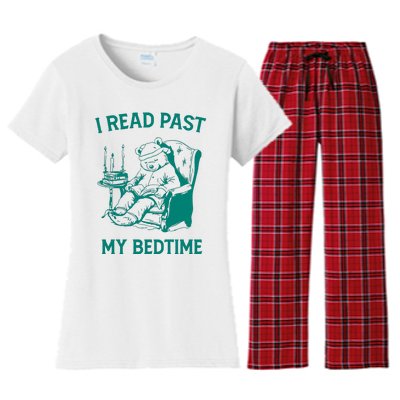 I Read Past My Bedtime Retro Women's Flannel Pajama Set