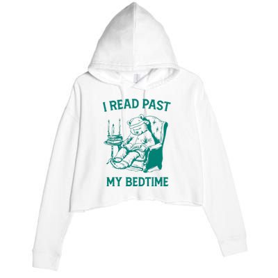 I Read Past My Bedtime Retro Crop Fleece Hoodie