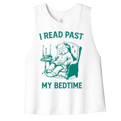 I Read Past My Bedtime Retro Women's Racerback Cropped Tank