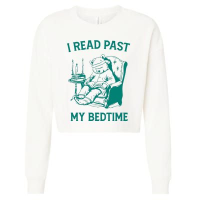 I Read Past My Bedtime Retro Cropped Pullover Crew