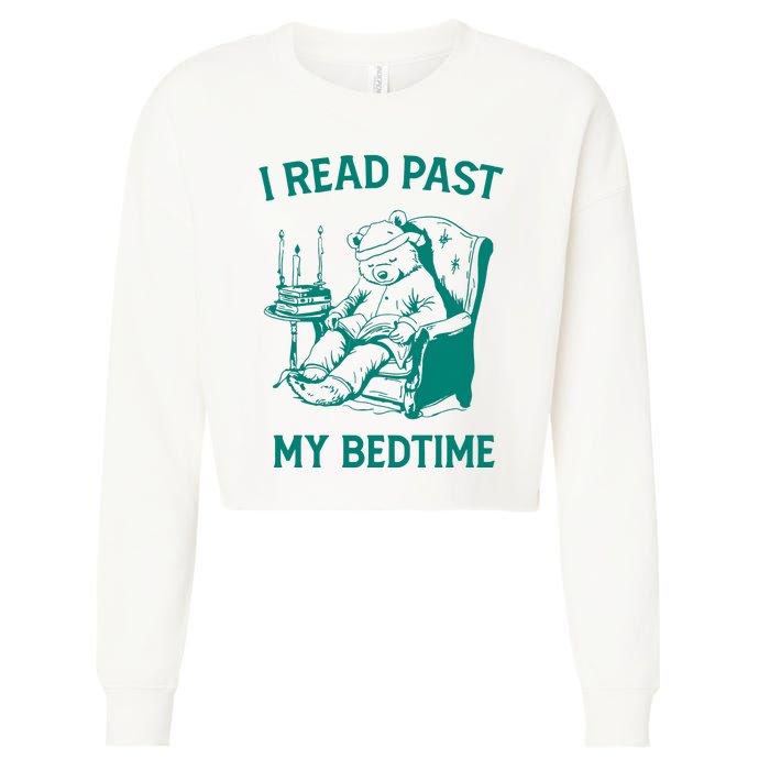 I Read Past My Bedtime Retro Cropped Pullover Crew