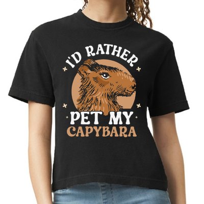 I'd Rather Pet My Capybara Animal Capybaras Rodent Lover Comfort Colors Boxy T-Shirt